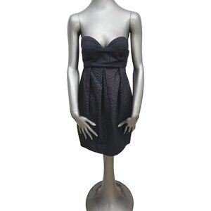 Nanushka Black Strapless Black Dress Subtle Stripe Extra Small XS